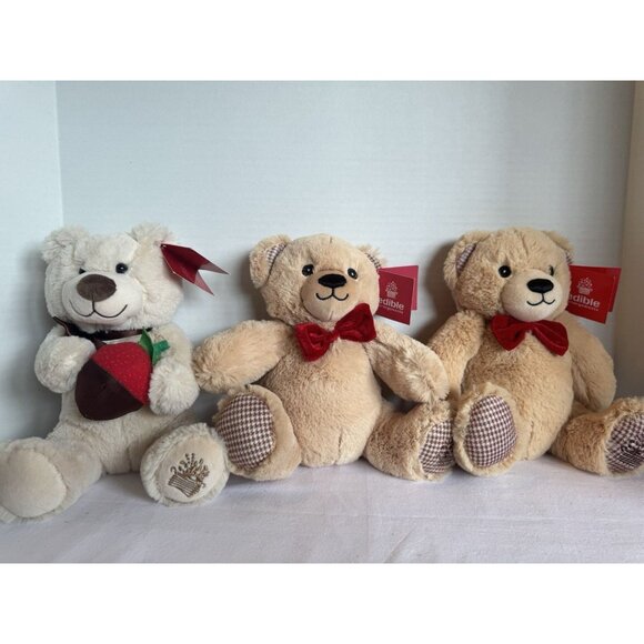 EDIBLE ARRANGEMENTS BERRY LOVED BEARs CHOCOLATE COVERED STRAWBERRY 9" PLUSH - Picture 1 of 3